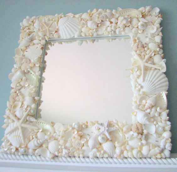 miroir décor coquille