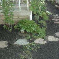 Allée de dalles en béton fait maison