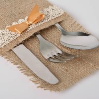 Enveloppe pour couverts en jute naturelle