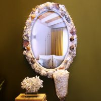 Décor de cadre de miroir coquillages