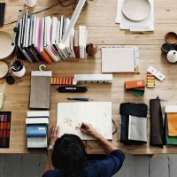 Lieu de travail d'un designer professionnel