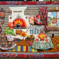 Patchwork paveikslėlis vaikų kambario interjerui